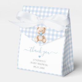 Caja Para Regalos Baby Shower de Blue Gingham Teddy Bear