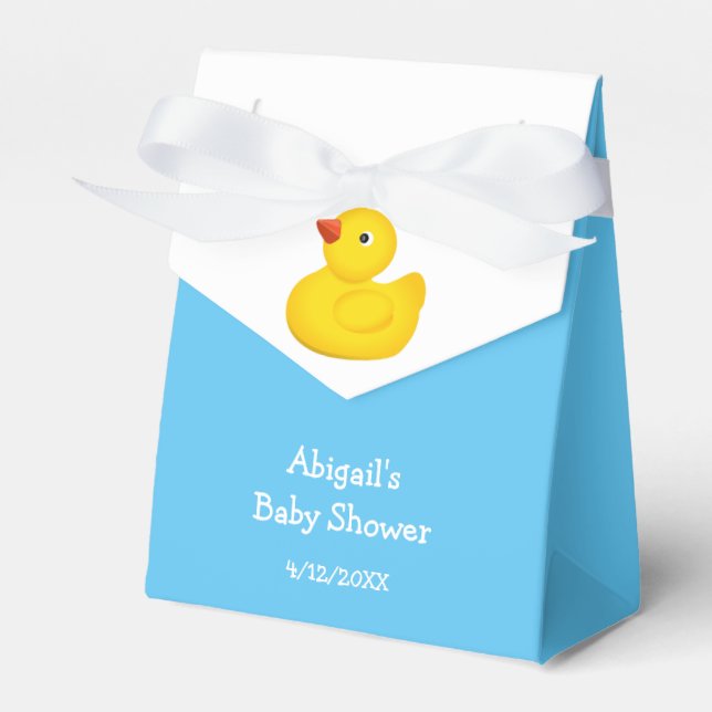 Caja Para Regalos Baby Shower de Blue Rubber Duck personalizado (Front Side)