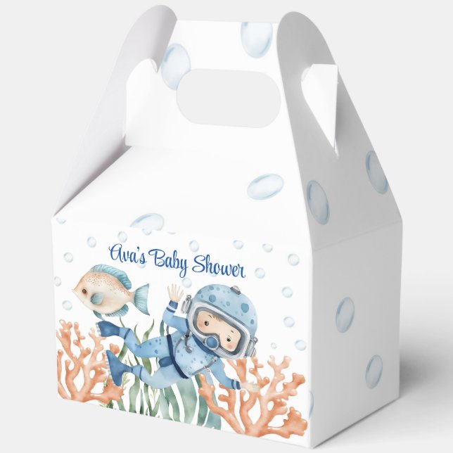 Caja Para Regalos Baby Shower De Boy Under the Sea (Reverso )