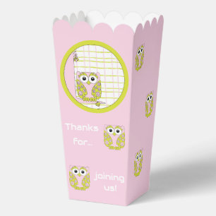 Caja Para Regalos Baby Shower de búho rosado