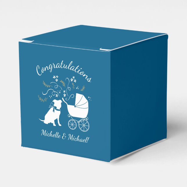 Caja Para Regalos Baby Shower de Bulldog Pit (Costado Anverso)