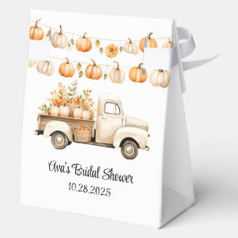 Caja Para Regalos Baby Shower de Camioneta Vintage con Calabazas