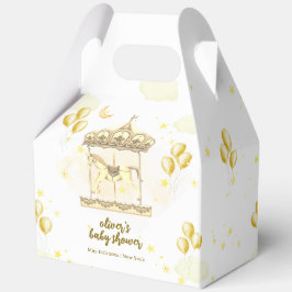 Caja Para Regalos Baby Shower de Carrusel Mágico Vintage Gold Elegan