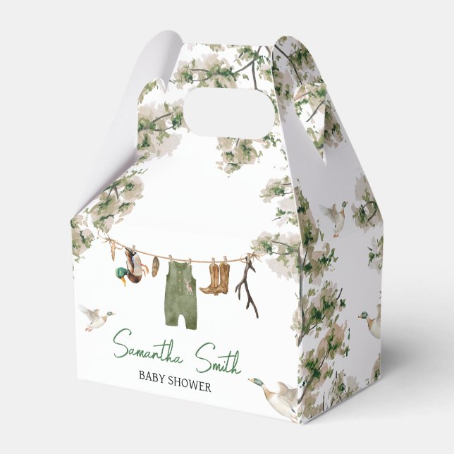 Caja Para Regalos Baby Shower de caza de pato (Front Side)
