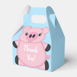 Caja Para Regalos Baby Shower de cerdo azul