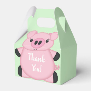 Caja Para Regalos Baby Shower de cerdo verde