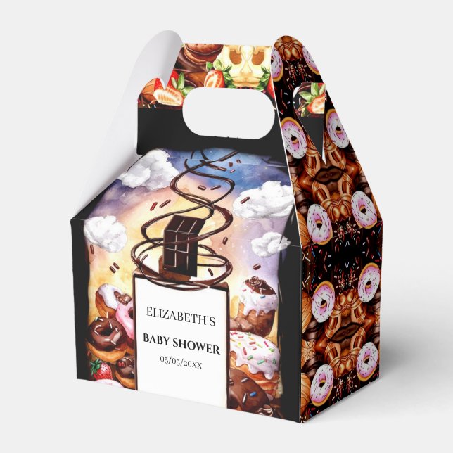 Caja Para Regalos Baby Shower de chocolate pequeño (Front Side)