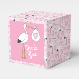 Caja Para Regalos Baby Shower de cigüeña rosa