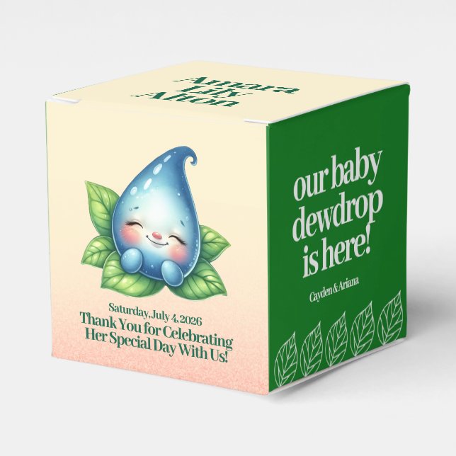 Caja Para Regalos Baby Shower de Dewdrop bebé que duerme (Costado Anverso)