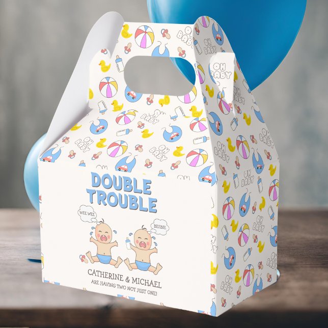 Caja Para Regalos Baby Shower de doble problema para niños gemelos (Subido por el creador)