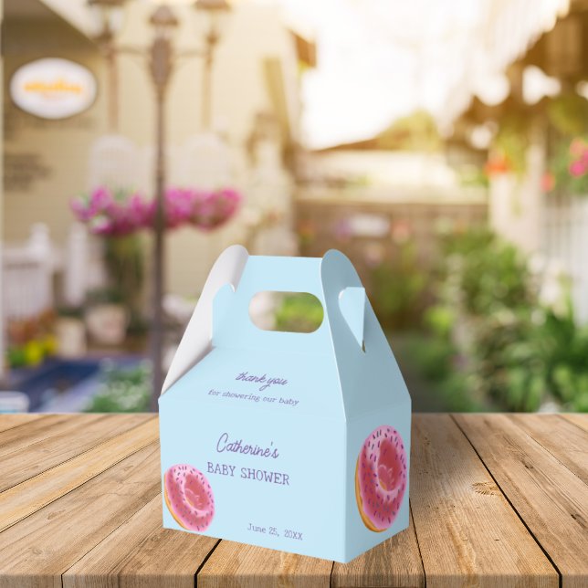 Caja Para Regalos Baby Shower de donut rosado (Subido por el creador)