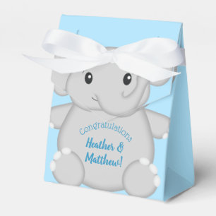 Caja Para Regalos Baby Shower de Elefante Azul