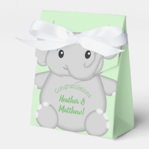 Caja Para Regalos Baby Shower de Elefante Verde