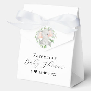 Caja Para Regalos Baby Shower de Elephant Greenery Moderno