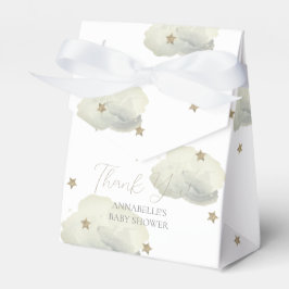Caja Para Regalos Baby Shower de estrellas de oro y nubes