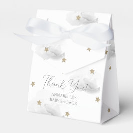 Caja Para Regalos Baby Shower de estrellas de oro y nubes grises