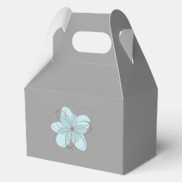 Caja Para Regalos Baby Shower de flores grises azules