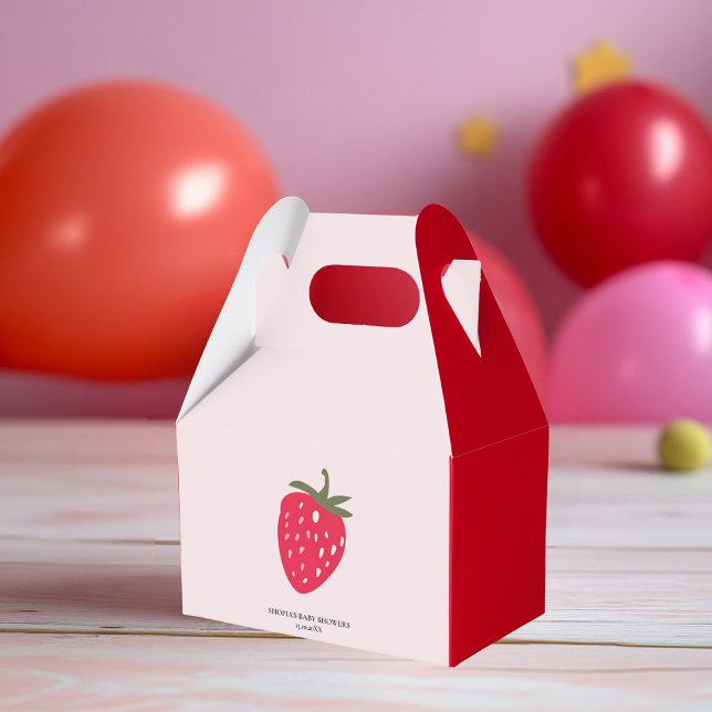 Caja Para Regalos "Baby Shower de fresa rosa y roja (Subido por el creador)