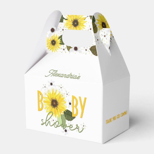 Caja Para Regalos Baby Shower de girasol (Front Side)