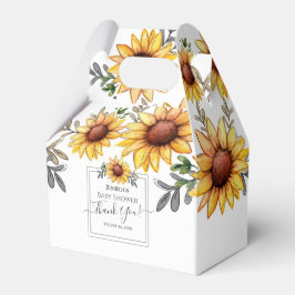 Caja Para Regalos Baby Shower de girasol acuarela Gracias