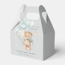Caja Para Regalos Baby Shower de globo Bear Bear Wait Bear gris azul