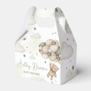Caja Para Regalos Baby Shower de globo de oso verde