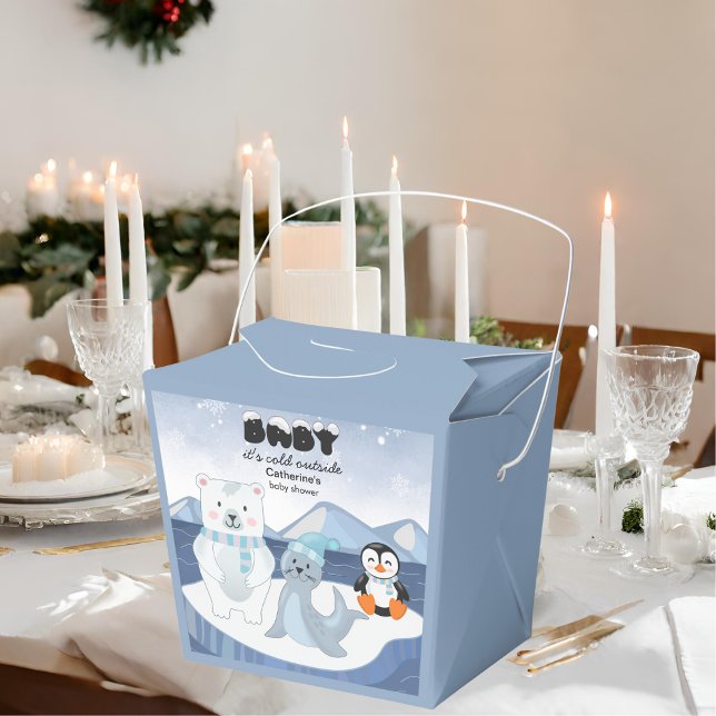 Caja Para Regalos Baby Shower de invierno de los animales del Ártico (Subido por el creador)