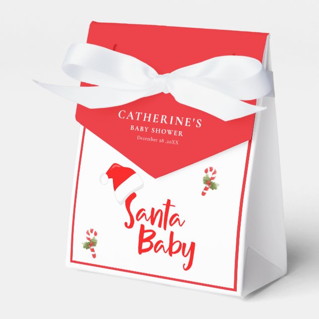 Caja Para Regalos Baby Shower de invierno Santa Baby (Front Side)