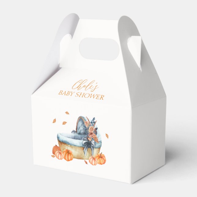 Caja Para Regalos Baby Shower de la cuna de calabaza de piel de roll (Front Side)