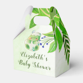 Caja Para Regalos Baby Shower de las flores de oro verde de un lagar