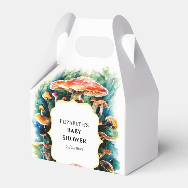 Caja Para Regalos Baby Shower de Little Boho Mushroom (Front Side)