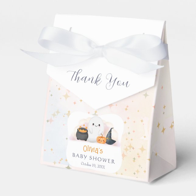 Caja Para Regalos Baby Shower de Little Boo de Halloween (Front Side)