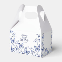 Caja Para Regalos Baby Shower de mariposa de Chinoiserie azul