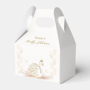 Caja Para Regalos Baby Shower de mariposa de Swan Princess Gold Eleg