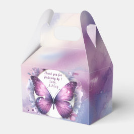 Caja Para Regalos Baby Shower de mariposa morada Gracias