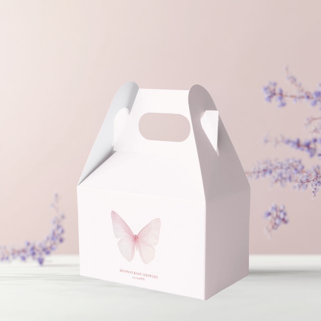 Caja Para Regalos "Baby Shower de mariposa rosa pastel (Subido por el creador)