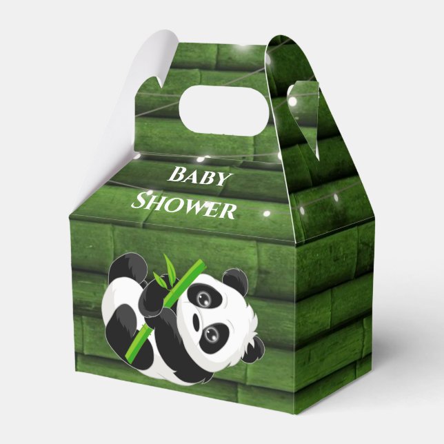 Caja Para Regalos Baby Shower de moda Panda Bear Bamboo (Front Side)