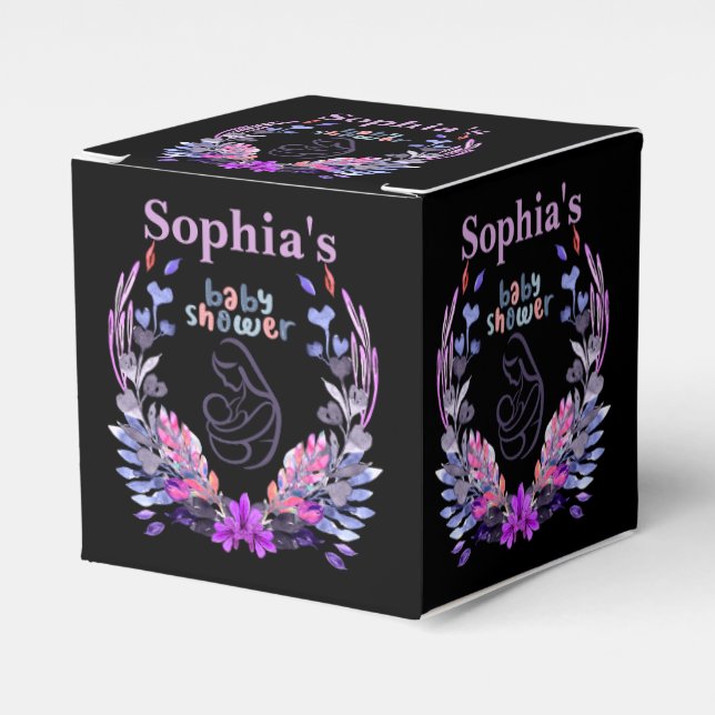 Caja Para Regalos Baby Shower de monograma personalizado personaliza (Costado Anverso)