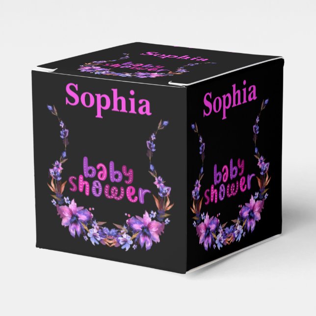 Caja Para Regalos Baby Shower de monograma personalizado personaliza (Costado Anverso)