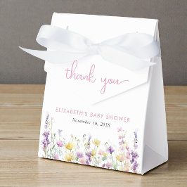 Caja Para Regalos Baby Shower de Niña Boho Wildflower Acuarela