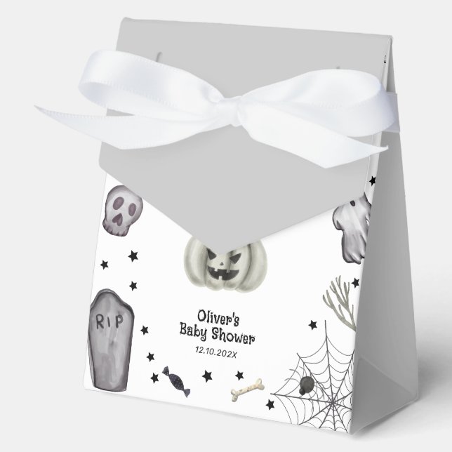 Caja Para Regalos Baby Shower de niño fantasma único y moderno (Anverso)