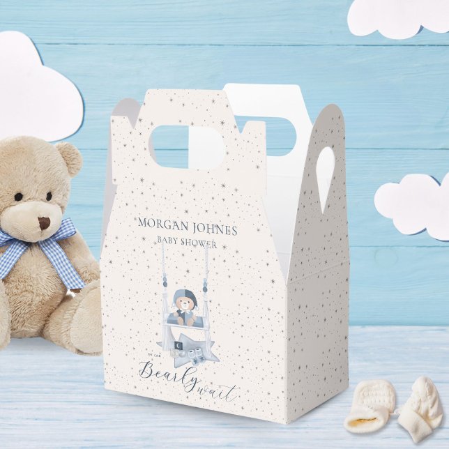 Caja Para Regalos Baby Shower de oso lindo celeste (Subido por el creador)