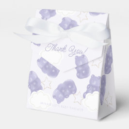 Caja Para Regalos Baby Shower de oso morado