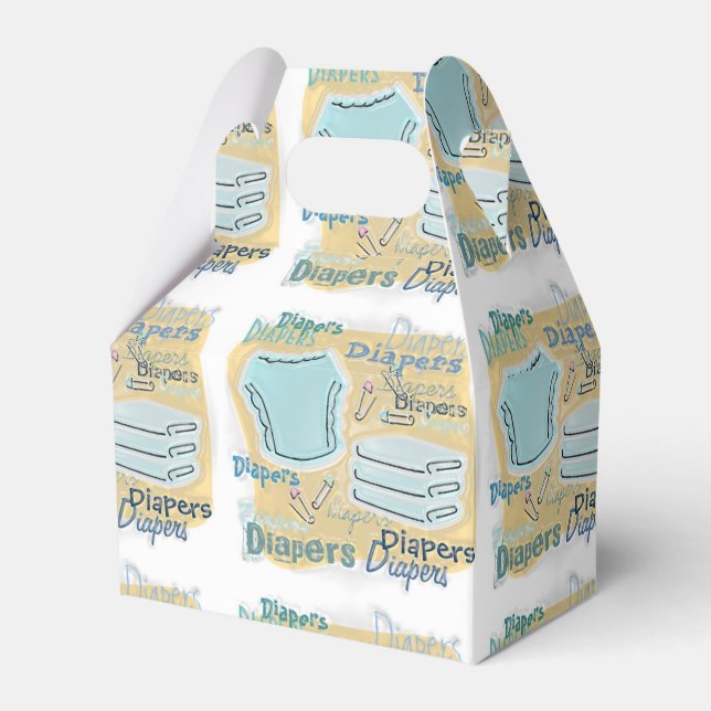 Caja Para Regalos Baby Shower de pañales (Front Side)