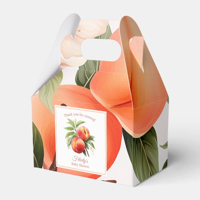Caja Para Regalos Baby Shower de Peach Fuzz (Reverso)