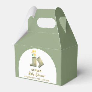Caja Para Regalos Baby Shower de Sage Green Boots florales de cosech