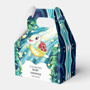 Caja Para Regalos Baby Shower de tortuga pastoral subacuática