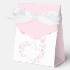 Caja Para Regalos Baby Shower de unicornio con globo rosa