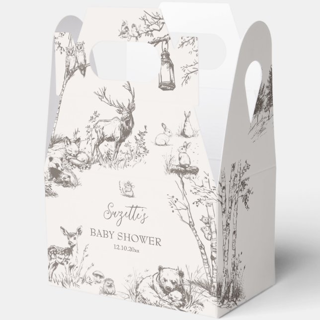 Caja Para Regalos Baby Shower de Woodland Animals (Abierto)