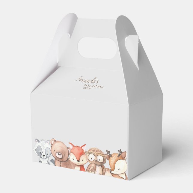 Caja Para Regalos Baby Shower de Woodland Animals (Front Side)